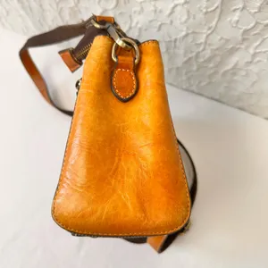 Vintage Leather Women's Purse Floral Embossed Crossbody Bag Small Shoulder Brown thumbnail 14