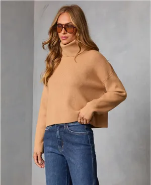 NWOT Vici cropped turtleneck sweater thumbnail 2
