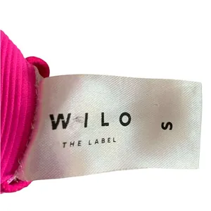 WILO The Label Ribbed Sports Bra Women S Pink High Neck Racerback‎ Barbiecore thumbnail 3