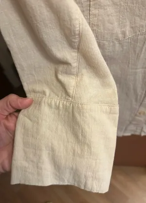 Casual work shirt 3/4 sleeves button down Tan thumbnail 6