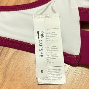 Cupshe Bikini Top‎ Magenta Pink Twisted Front Padded Swimwear Beach Small 11A thumbnail 4