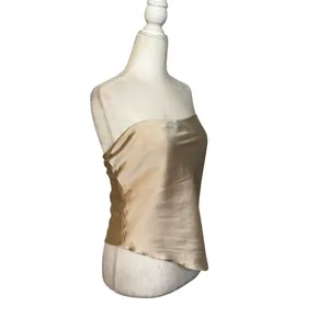 HEARTLOOM Monico Top in Oyster Medium New Womens Strapless Satin Tank thumbnail 6