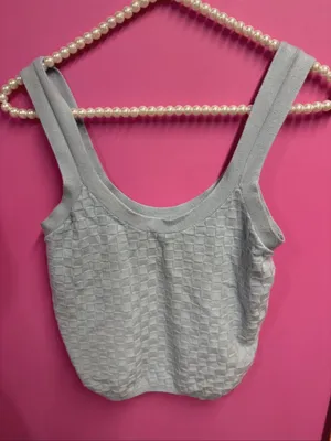 Abercrombie Classic Textured Knit Tank Top - Light blue thumbnail 1