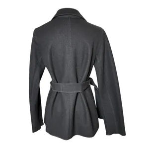 Minimalist Belted Wrap Wool Jacket Notched Lapel Tie Waist Banana Republic thumbnail 4