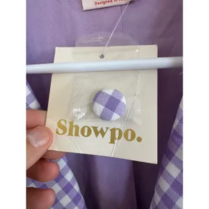 NWT‎ Showpo Quick to Win purple gingham blazer size US6 thumbnail 3