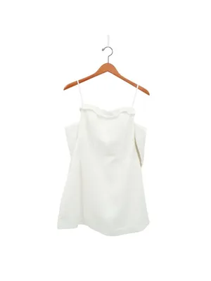 Dissh Aisle Mini Dress White Linen Back Bow Strapless Rehearsal Bridal 6 thumbnail 4