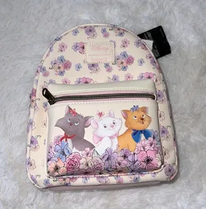 Loungefly x Disney mini backpack Aristocrats Color Cream & Floral NWT thumbnail 1