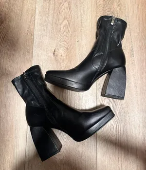 Princess Polly Leather Chunky Booties thumbnail 1