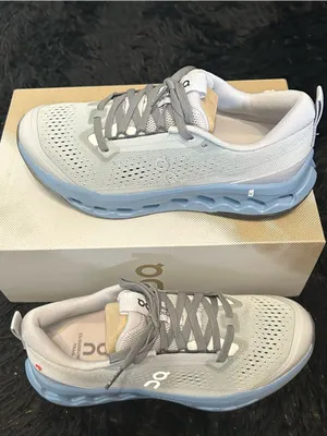 ON CLOUDSURFER trail glacier dust athletic training running lace up shoes sz8 thumbnail 6