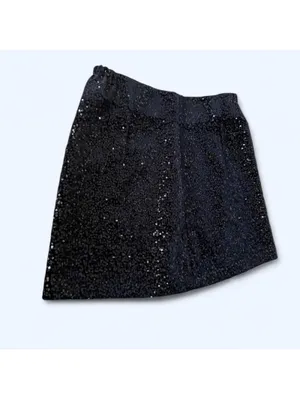 Zara black fairycore party going out clubwear sequin mini skirt size small thumbnail 2