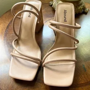 Abound Austyn Tubular Strappy Block Heeled Sandal Tan Mocha Size 10 NEW thumbnail 2