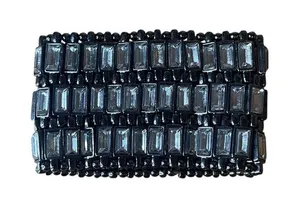 Black Rhinestone Stretchy Bracelet costume retro gothic steampunk thumbnail 1