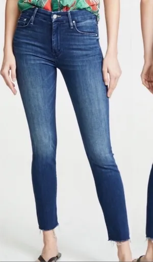 Women’s Mother The Looker Ankle Fray Jeans Wash 20,000 Leagues Under The Sea thumbnail 1