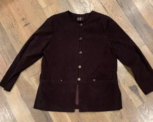 Vintage Womens Brown Suede Blazer Jacket Size 14 thumbnail 5