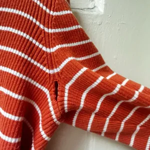Ralph Lauren Striped Henley Sz M Orange Preppy Retro Cotton Summer 3/4 Sleeve thumbnail 5