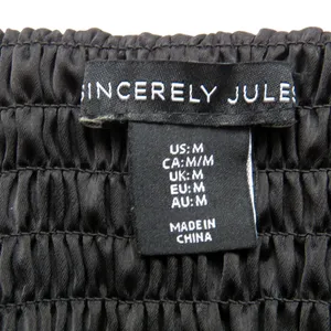 Sincerely Jules Black Satin Cropped Bustier Tank Top Camisole Padded Medium Sexy thumbnail 5