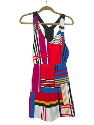 Love on a Hanger Multi-colored Abstract Geometric Print Mini Dress Size Medium thumbnail 3