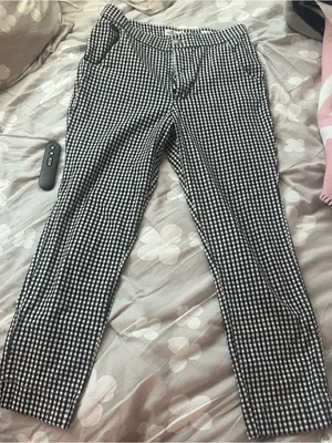 Women's Black & White Gingham Slim Jeans thumbnail 2