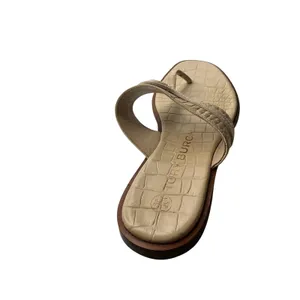 Tory Burch Miller Cream Crocodile Embossed Leather Thong Sandals 7.5M 8813 thumbnail 8