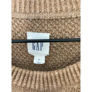 Gap Cottage Cozy Fall Indie Gritty Boho Cable Knit Oversize Brown Sweater Medium thumbnail 2
