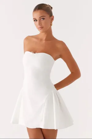 Peppermayo white strapless mini dress  thumbnail 1