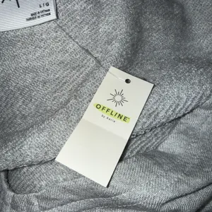 OFFLINE by Aerie Gray Knit Cropped Top Size Large Drawstring Ruched Thumb Holes thumbnail 8