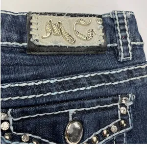 Miss Chic Women's Blue Denim Low-Rise Bootcut Jeans Size 9 thumbnail 7