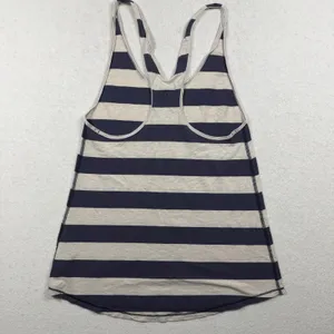 Lululemon Cool Racerback Tank Top Striped Gray Navy Women’s Size XS/S thumbnail 2