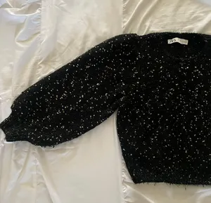 ZARA Metallic Thread Speckled Puffy Sleeve Knit Sweater thumbnail 10