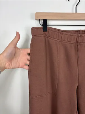 Aerie Straight Leg Sweatpants Brown Women’s Size Large Cotton Terry Relaxed thumbnail 4