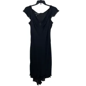 VTG 90s Y2K Jones New York Black Babydoll Beaded Silk Sheer Lined Dress 14 thumbnail 2