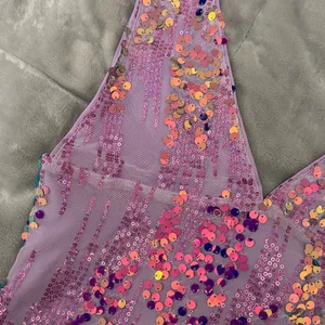 Purple Sequin V Neck Tank Top Y2K 2000s Going Out Top Glam thumbnail 5