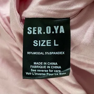 New SER.O.YA Ellis Twisted Cutout Front Long Sleeve Crop Top Pink Size Large thumbnail 13