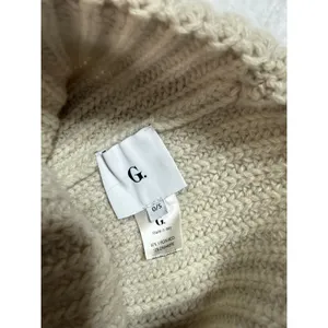 G. Label by goop Classic Hat Ivory Wool Cashmere Ribbed Beanie One Size thumbnail 3
