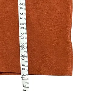 Betsey Johnson Knit Sweater Dress Fall Burnt Orange Puff Sleeve Midi L thumbnail 6