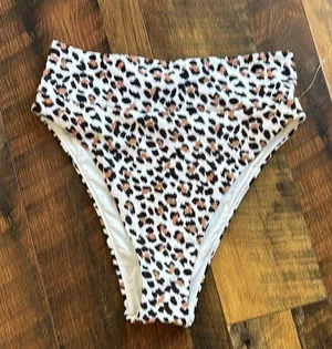 Aerie Leopard Print High Cut Bikini bottom thumbnail 1