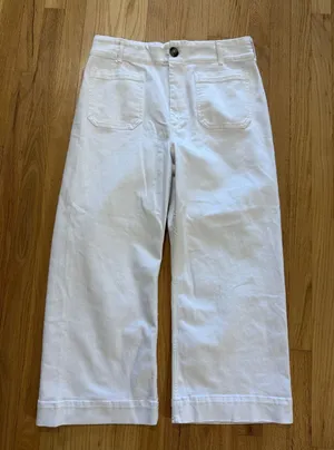 Maeve White The Colette Wide Leg Cropped Pants Sz 33 thumbnail 1
