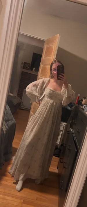 Worth Collective Delilah Mack Dress With Train in Blush thumbnail 2