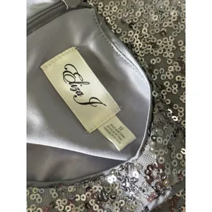 Eliza J NWT Sequin Shift Dress Size 12 Silver Sleeveless Cocktail‎ Party Holiday thumbnail 4