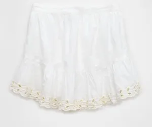 American Eagle High-Waisted Embroidered Eyelet Mini Skirt thumbnail 4