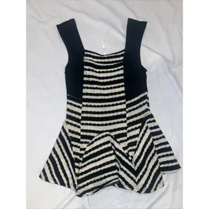 XS Free People Knit Striped Peplum Tank Top D1 thumbnail 4