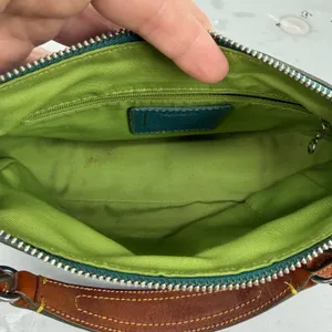 Coach Ergo Shoulder Bag Womens Small Teal Leather Good Vintage Y2K Pebbled thumbnail 5