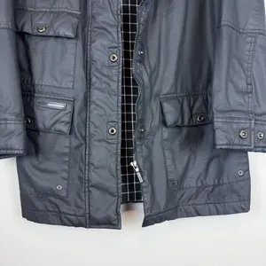 Lauren Ralph Lauren Black Waxed‎ Cotton Barn Jacket Chore Coat Size Small thumbnail 5