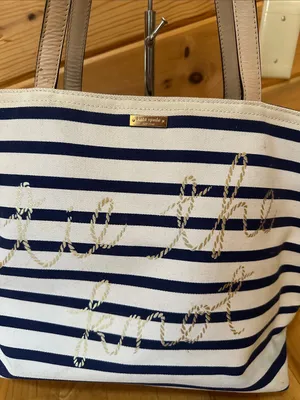 Kate Spade Tie the Knot striped tote Storybook lining thumbnail 2