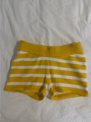 Daily Drills Sunny & White Stripe Knit Micro Shorts thumbnail 3