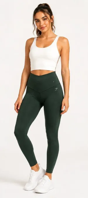 Gymshark Crossover Leggings Dark Forest Green M thumbnail 1