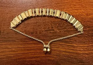 Retired Kendra Scott Gold Geometric Pavé Crystal Adjustable Bracelet thumbnail 1