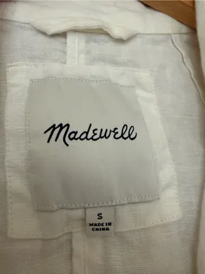 Madewell Linen Dorset Blazer in Lighthouse Size Small thumbnail 4