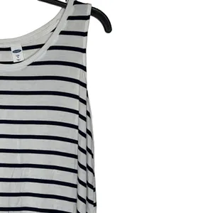 Old‎ Navy Luxe Tank Top Size Small White With Navy Stripes Stretch Womens thumbnail 4