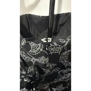 White House Black Market Strapless Floral Toile Midi Dress Black White Size 2 thumbnail 5